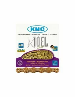 Cadena Kmc X10 El Light 114 Eslabones 10V. Oro